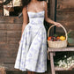 💕Spring New💃Spaghetti Strap Pleated Corset Midi Dress with Pocket