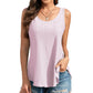 🔥50% OFF🔥Womens Tank Tops Sleeveless EyeletEmbroidery Scoop Neck Loose Fit Casual SummerFlowy