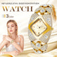 🎉🛍️2025 New Fashion💎Women's Retro Quartz Watch with Sparkling Rhinestones