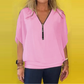 🔥 Hot Sale-49% OFF👚Women's Chiffon Zip-up Neck Casual Top