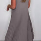 🎀2025 New Arrivals Limited Time 50% OFF👗Laney Pleated Short Sleeve Irregular Midi Top and Elastic Waist Wide Leg Pants Set✨