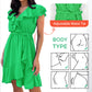 🎉Summer New Arrivals👗Women's Elegant Waist Tie V-Neck Ruffle Dress