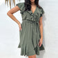 🎉Summer New Arrivals👗Women's Elegant Waist Tie V-Neck Ruffle Dress