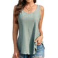 🔥50% OFF🔥Womens Tank Tops Sleeveless EyeletEmbroidery Scoop Neck Loose Fit Casual SummerFlowy