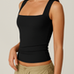 🎊Tank tops that let you go out without fear of embarrassment--Limited Time Buy 1 Get 1 Free🎽Women's Square Neck Sleeveless Double-Layer Tank Top