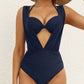 🏖️Last Day Special Sale 50% OFF🩱Women's Underwire Tummy Control One Piece Halter Plunging Neck Swimsuit