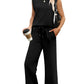 💕Summer Fashion New Limited Time 49% OFF🥻 Women's Casual Cap Sleeve Top Wide Leg Crop Pants Two Piece Sets