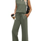 💕Summer Fashion New Limited Time 49% OFF🥻 Women's Casual Cap Sleeve Top Wide Leg Crop Pants Two Piece Sets