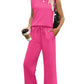 💕Summer Fashion New Limited Time 49% OFF🥻 Women's Casual Cap Sleeve Top Wide Leg Crop Pants Two Piece Sets