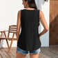 🔥50% OFF🔥Womens Tank Tops Sleeveless EyeletEmbroidery Scoop Neck Loose Fit Casual SummerFlowy