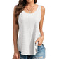 🔥50% OFF🔥Womens Tank Tops Sleeveless EyeletEmbroidery Scoop Neck Loose Fit Casual SummerFlowy