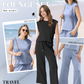 💕Summer Fashion New Limited Time 49% OFF🥻 Women's Casual Cap Sleeve Top Wide Leg Crop Pants Two Piece Sets