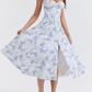 💃Summer Special🌸Strapless dress with floral print at the waist