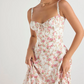 💃Summer Special🌸Strapless dress with floral print at the waist
