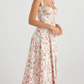 💃Summer Special🌸Strapless dress with floral print at the waist