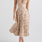 💃Summer Special🌸Strapless dress with floral print at the waist