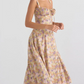💃Summer Special🌸Strapless dress with floral print at the waist