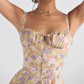 💃Summer Special🌸Strapless dress with floral print at the waist