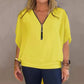 🔥 Hot Sale-49% OFF👚Women's Chiffon Zip-up Neck Casual Top