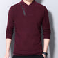 Men’s Zipper V Neck Pullover Solid Tops