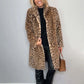 🎅Christmas Pre-sale🎁Women's Leopard Print Mid-Length Jacket
