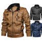 💥Buy now for $100 off💥-Men's PU Leather Warm Jacket with Pockets