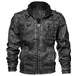 💥Buy now for $100 off💥-Men's PU Leather Warm Jacket with Pockets