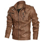 💥Buy now for $100 off💥-Men's PU Leather Warm Jacket with Pockets