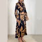 🎅Christmas Pre-sale & 39%OFF❄️Women’s Lapel Long-Sleeve Print Dress with Belt