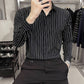Men's Slim-Fit Striped Long-Sleeve Shirt（37% OFF）