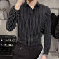 Men's Slim-Fit Striped Long-Sleeve Shirt（37% OFF）