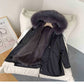 🔥 New Season Hot Sale 🔥 Elegant Hooded Mid-Length Jacket with Detachable Plush Interior