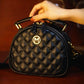 Women's Top-Handle Crossbody Bag with Diamond Lattice Pattern