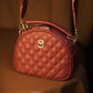 Women's Top-Handle Crossbody Bag with Diamond Lattice Pattern