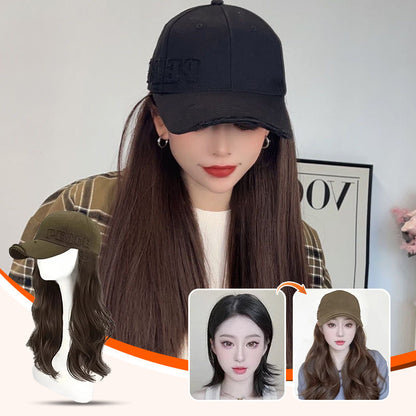 Baseball Cap with Hair Extensions for Women