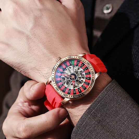 🎉🛞Stylish Casino Flair, Show Your Personality⌚Men's Roulette Watch - Unique Design