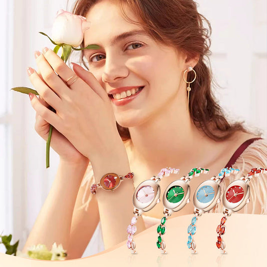 🎀50% OFF Gifts For Women In 2025🎀Women's Colored Zircon Bracelet Watch⌚