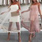 🌸Spring Special 50% OFF👗 Women's Mesh Patchwork Strapless Dress