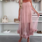 🌸Spring Special 50% OFF👗 Women's Mesh Patchwork Strapless Dress