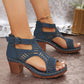 🎉🛍️Hot Promotion 50% OFF👡Versatile Hollow Out Mid Heel Open Toe Sandals