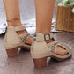 🎉🛍️Hot Promotion 50% OFF👡Versatile Hollow Out Mid Heel Open Toe Sandals