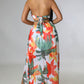🎉🛍️Hot Promotion 50% OFF 👗Women's Floral Print Chain Decor Split Thigh Tie Back Cami Dress