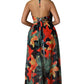 🎉🛍️Hot Promotion 50% OFF 👗Women's Floral Print Chain Decor Split Thigh Tie Back Cami Dress