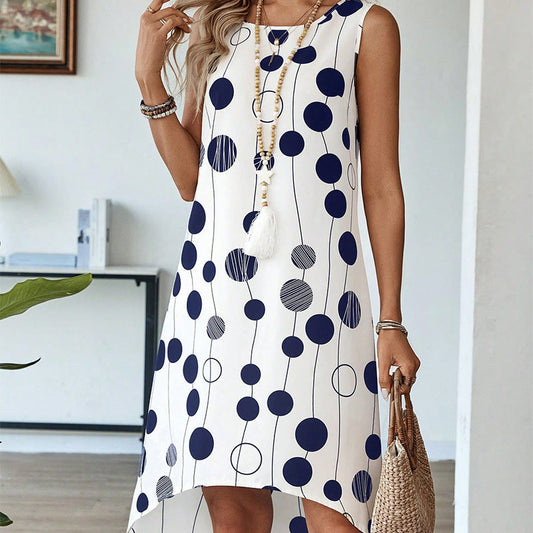 👗Women's Fashion Printed Sleeveless Round Neck Dress