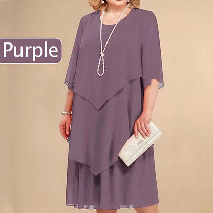 🎊Mother's Day Limited Time 50% OFF👗Plus Size Layered Midi Dress