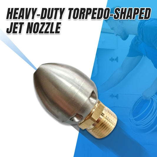 🔥Heavy-Duty Torpedo-Shaped Jet Nozzle for High-Flow Drain Cleaning💧