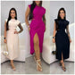 ✨ Women’s Cap Sleeve Split Dress | Flattering Fit