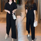 🛍️50% OFF💖V-Neck Short Sleeve Top & Matching Wide-Leg Pants 2-Piece Set for Women