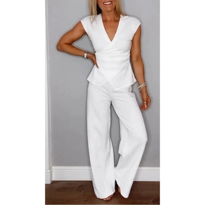🛍️Limited Time 50% OFF💋Women's Elegant V-Neck Top & Pants Set