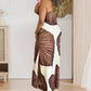 ✨50% OFF Sale✨Palm Print One-Shoulder Slim Maxi Dress